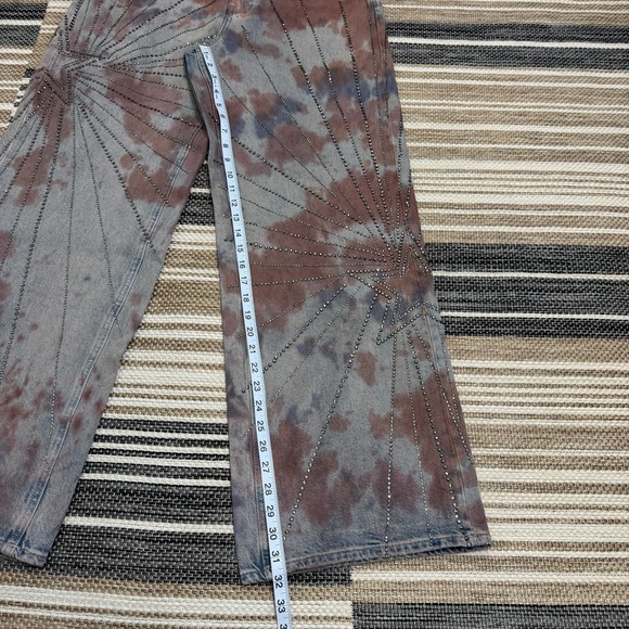 Free People We the Free Aurora Mid Rise Embellished Flare Jeans Size 30 - Picture 13 of 16